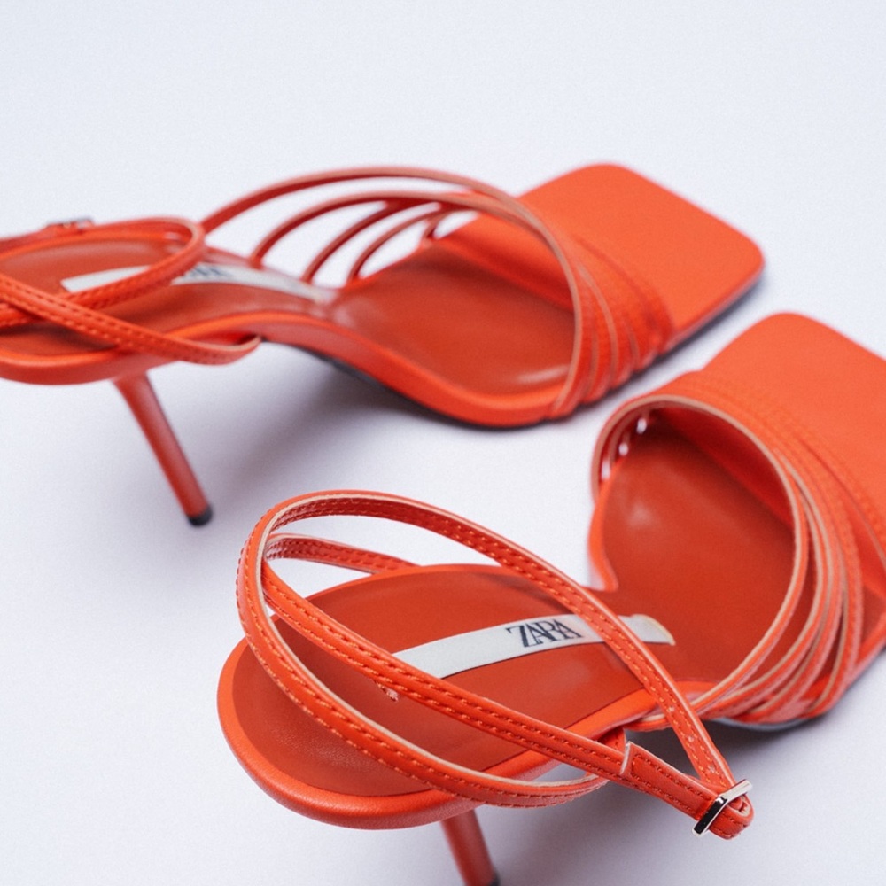 Zara heeled sandals with square toe